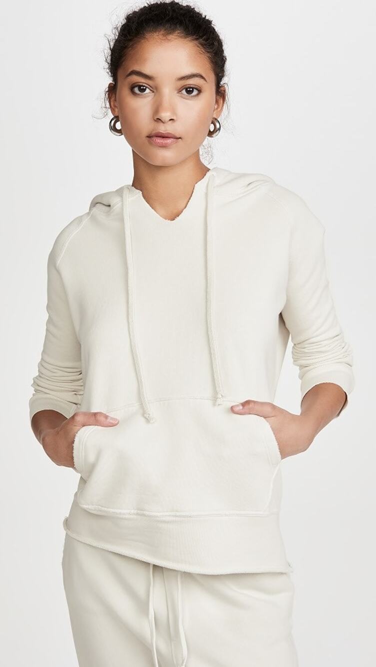 Nili Lotan Janie Hoodie XS Ivory 100% Cotton Made in USA